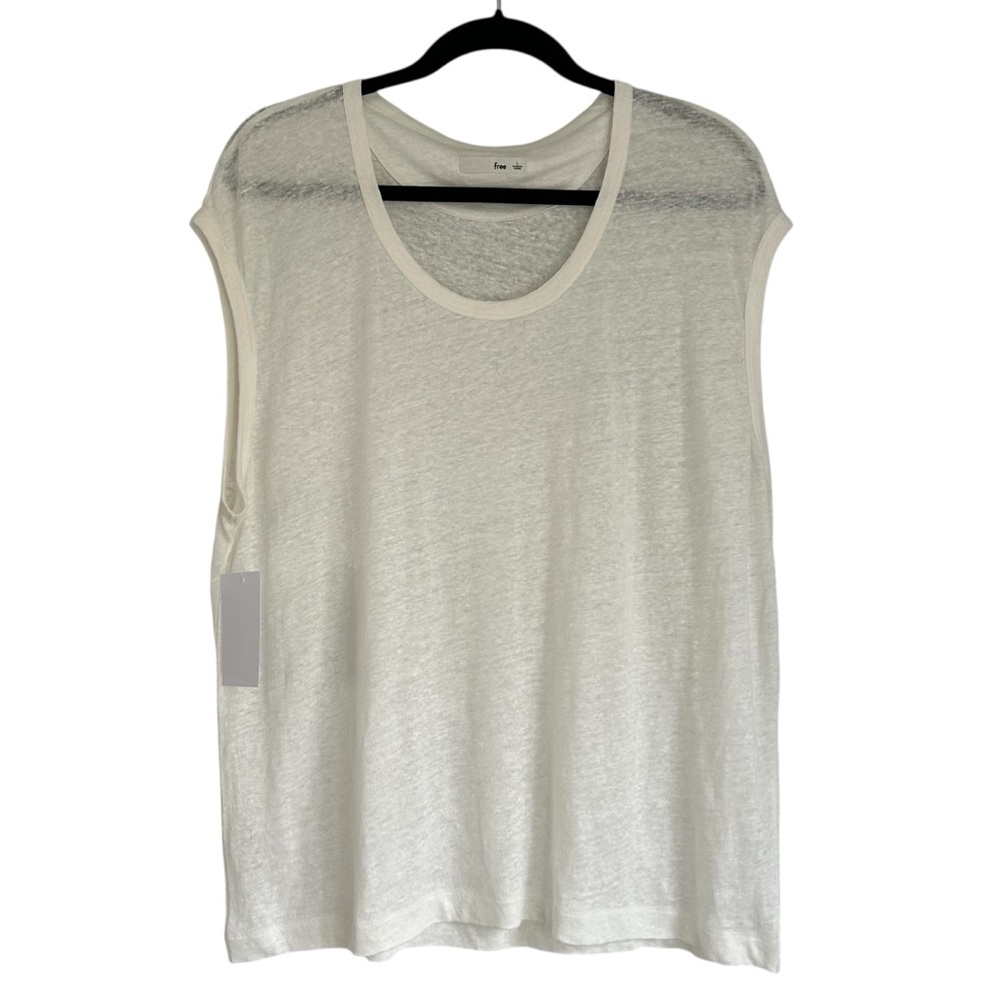 Wilfred Free 100% Linen Short Cap Sleeve Top Size Large